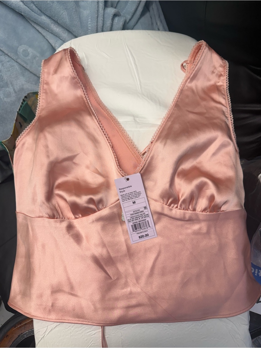 Wild Fable Pink Rosetta satin tank